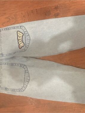 JNCO Jeans Light Blue Distressed Denim Baggy Jeans with Label Patch